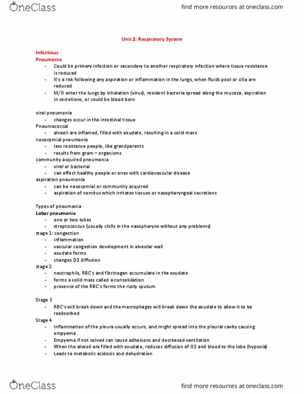 MEDRADSC 1B03 Chapter Notes - Chapter self study: Community-Acquired Pneumonia, Hospital-Acquired Pneumonia, Lobar Pneumonia thumbnail
